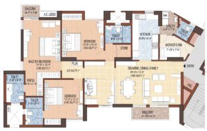Garden Isles TYPE C1 3Bhk +S 2385-Sq.ft